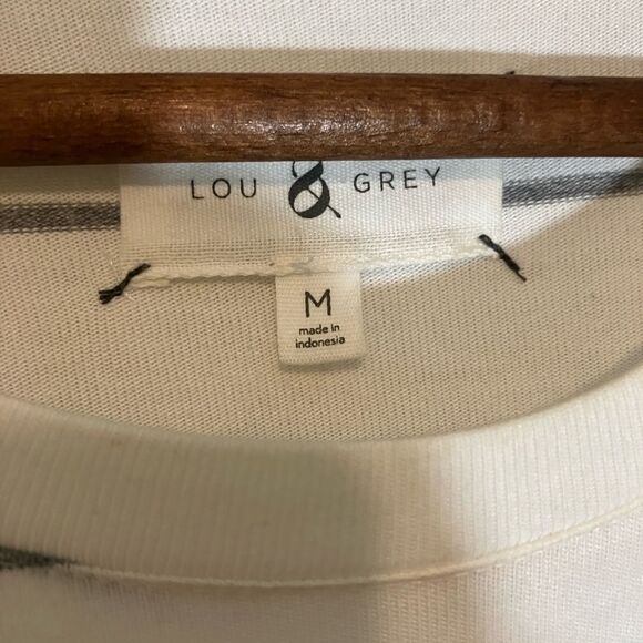 Lou and Grey, tank top, pockets, gray/white stripe, excellent condition, medium - Picture 3 of 3